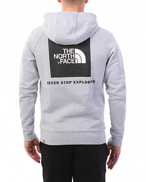 Толстовка мужская с капюшоном флисовая The North Face Raglan Red Box Grey Толстовка мужская с капюшоном флисовая The North Face Raglan Red Box Grey