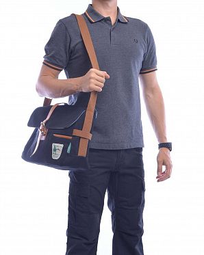 Сумка через плечо для ноутбука 11 YellowStone Messanger Luxe navy yellow