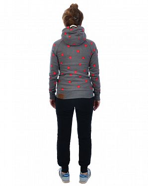 Толстовка женская на молнии с капюшоном Naketano Beng! Dark Grey Mel