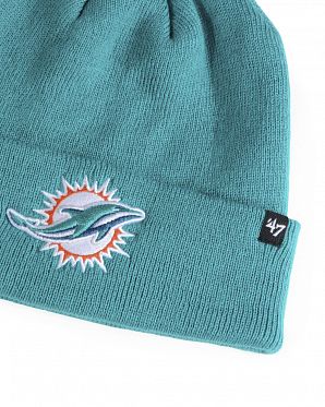 Шапка с подворотом '47 Brand NFL Miami Dolphins Turquoise