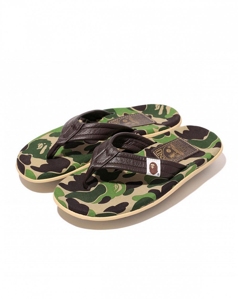 Шлепанцы мужские Hand Made in Hawaii USA Island Slipper Canvas Whale + Leather Camo отзывы