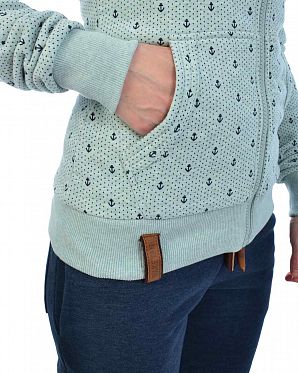 Толстовка женская на молнии с капюшоном Naketano Brazzo Ankerdizzel Nasty Mint Melange