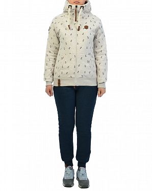 Толстовка женская на молнии с капюшоном Naketano Scheideanstalt Mothership Oma Melange