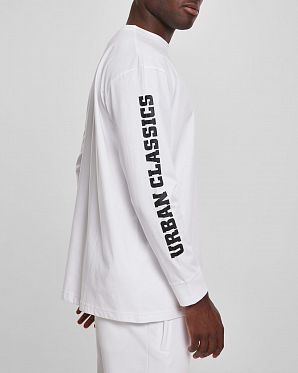 Футболка с длинным рукавом Urban Classics Logo Boxy Pocket White Футболка с длинным рукавом Urban Classics Logo Boxy Pocket White