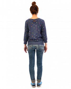 Футболка лонгслив 3/4 женский Bibchen Titten Streicheln Bluegrey Футболка лонгслив 3/4 женский Bibchen Titten Streicheln Bluegrey