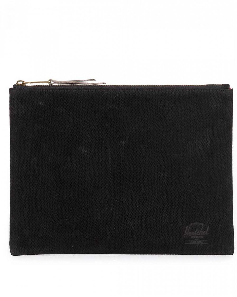 Папка Чехол Herschel Network Leather Snake Large Black отзывы