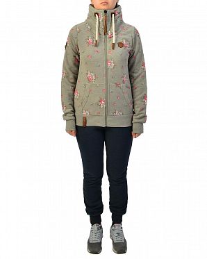 Толстовка женская на молнии с высоким воротом Naketano Brutalitat meine Gun Smoke Толстовка женская на молнии с высоким воротом Naketano Brutalitat meine Gun Smoke