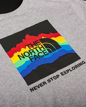 Футболка мужская The North Face Pocket with Raibow Grey Футболка мужская The North Face Pocket with Raibow Grey
