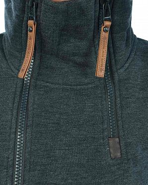 Толстовка женская на молнии с высоким воротом Германия Naketano Hanza Bau ma Anthracite