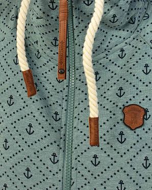 Толстовка женская на молнии с капюшоном Naketano Jennifer Hart Stormy Sea Melange Толстовка женская на молнии с капюшоном Naketano Jennifer Hart Stormy Sea Melange