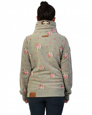 Толстовка женская на молнии с высоким воротом Naketano Brutalitat meine Gun Smoke Толстовка женская на молнии с высоким воротом Naketano Brutalitat meine Gun Smoke