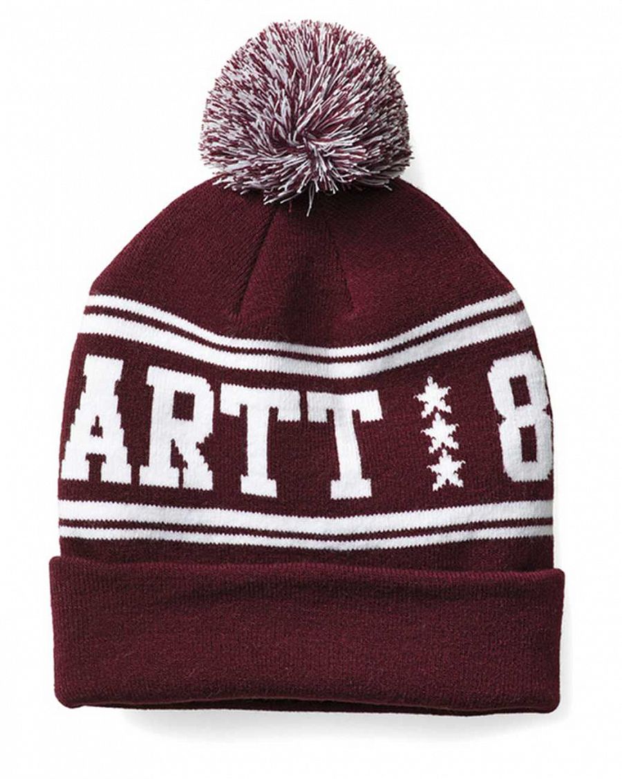Carhartt Fan Beanie Bordeaux White 