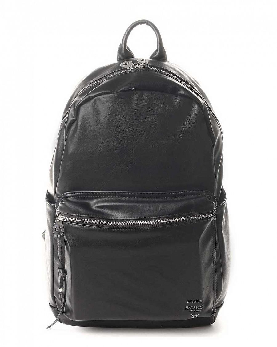 Рюкзак водонепроницаемый кожаный всесезонный Anello Japan AT-B1512 Black отзывы