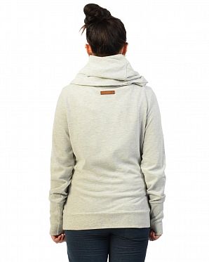 Толстовка женская с длинным воротом Naketano Kurzer Stone Grey Mel Толстовка женская с длинным воротом Naketano Kurzer Stone Grey Mel
