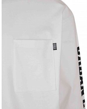 Футболка с длинным рукавом Urban Classics Logo Boxy Pocket White Футболка с длинным рукавом Urban Classics Logo Boxy Pocket White