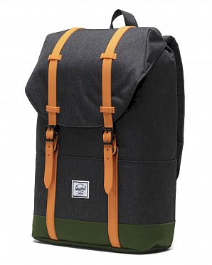 Рюкзак Herschel Retreat Youth Black Crosshatch  Forest Elf  Sun Orang Рюкзак Herschel Retreat Youth Black Crosshatch  Forest Elf  Sun Orang