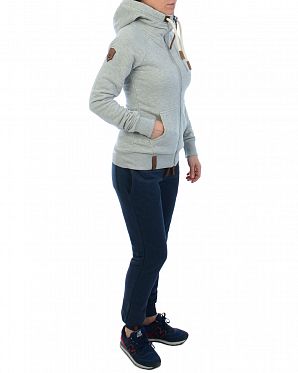 Толстовка женская на молнии с капюшоном Naketano Brazzo Grey