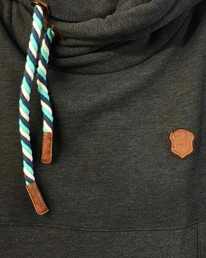 Толстовка женская длинная с капюшоном Naketano Lange Anthracite Melange