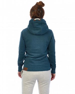 Толстовка женская с капюшоном Naketano Dirty Schmierlappen Dirty Deep Blue Green