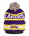 Шапка с помпоном на флисе '47 Brand NBA Los Angeles Lakers Purple Yellow отзывы