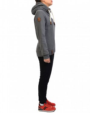 Толстовка женская с капюшоном Naketano Schmierlappen IX Dark Grey Mel Толстовка женская с капюшоном Naketano Schmierlappen IX Dark Grey Mel