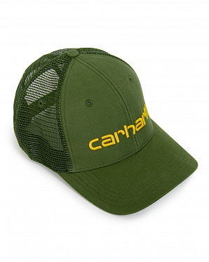 Бейсболка сетка Carhartt Style # 101195 Canvas Mesh-Back Logo Graphic Cap Green/Gold