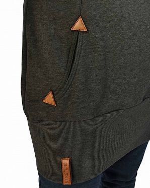 Толстовка женская длинная с капюшоном Naketano Lange Anthracite Melange