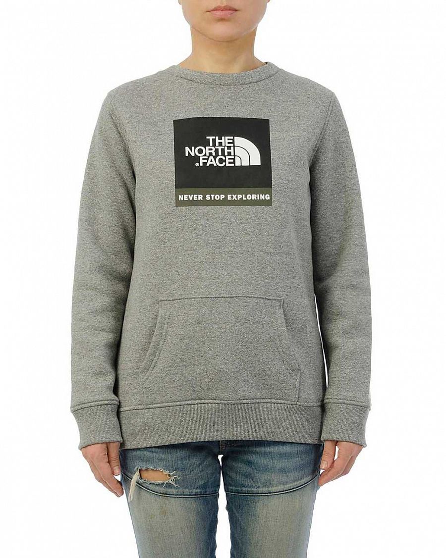 Толстовка женская свитшот хлопок The North Face Red Box Pocket Sweat Gray отзывы