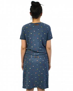 Платье женское короткий рукав и карманами Naketano Furzraum Entwicklung stinkt Bluegray Melange Платье женское короткий рукав и карманами Naketano Furzraum Entwicklung stinkt Bluegray Melange