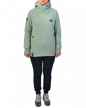 Толстовка женская с капюшоном Naketano Schickobello Grun Melange