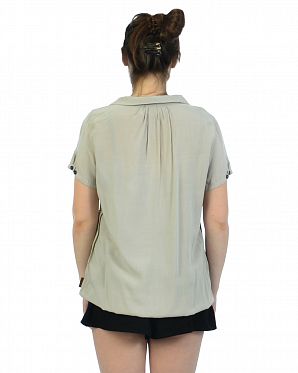 Футболка женская на пуговицах Германия Naketano Kurz Kacken Taupe Grey Футболка женская на пуговицах Германия Naketano Kurz Kacken Taupe Grey