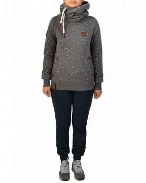 Толстовка женская с капюшоном Naketano Kann Ich Valuta II Dark Grey Melange Толстовка женская с капюшоном Naketano Kann Ich Valuta II Dark Grey Melange