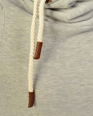 Толстовка женская длинная с капюшоном Naketano Gib Ma Auf Kombi Grey Melange Толстовка женская длинная с капюшоном Naketano Gib Ma Auf Kombi Grey Melange