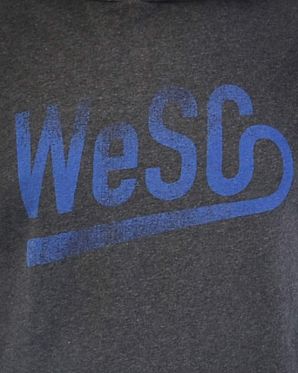 Толстовка мужская кенгуру с капюшоном Wesc Baseball Dark Grey Толстовка мужская кенгуру с капюшоном Wesc Baseball Dark Grey