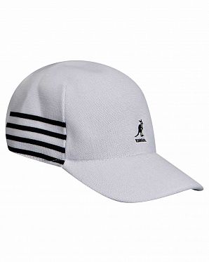 Бейсболка летняя с изогнутым козырьком Kangol Golf Panel Stripe Spacecap White