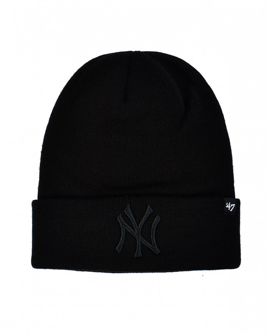 Шапка универсальная с подворотом '47 Brand Raised New York Yankees Black Black отзывы Шапка универсальная с подворотом '47 Brand Raised New York Yankees Black Black отзывы