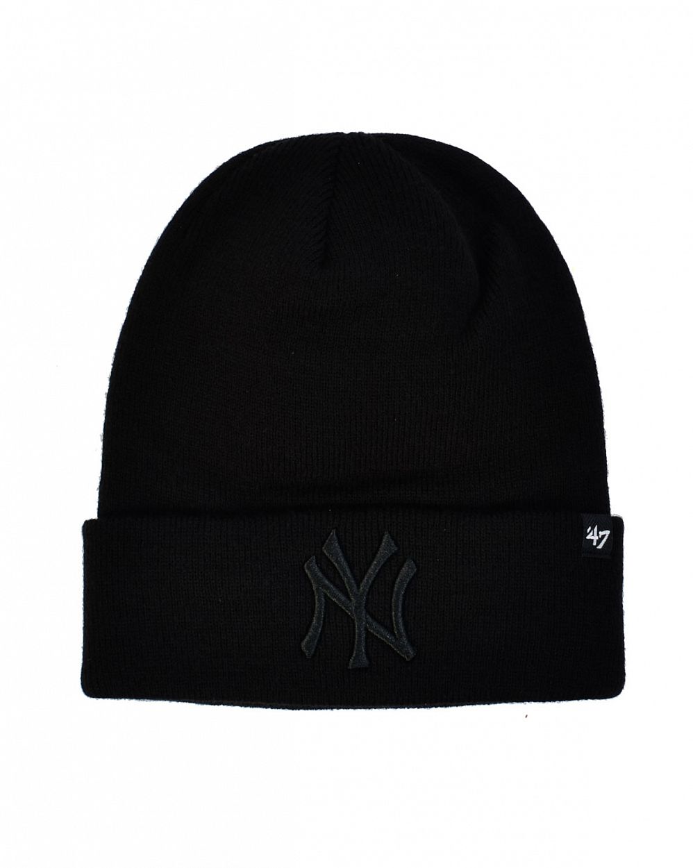 Шапка универсальная с подворотом '47 Brand Raised New York Yankees Black Black отзывы