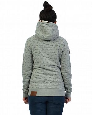 Толстовка женская на молнии с капюшоном Naketano Speed Ferocity Training Gun Smoke Melange