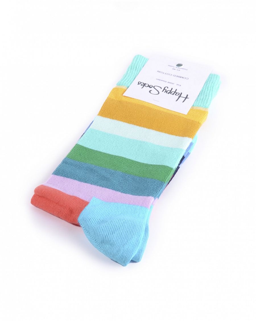 Носки мужские Happy Socks Combed Cotton Stripes Turquoise отзывы Носки мужские Happy Socks Combed Cotton Stripes Turquoise отзывы