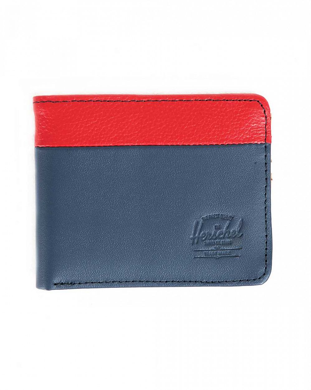 Кошелек Herschel Hank Leather Navy Smooth Leather Red Pebbled Leather отзывы