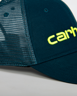Бейсболка сетка Carhartt Style # 101195 Canvas Mesh-Back Logo Graphic Cap Deep sea