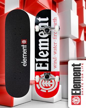 Скейтборд в Сборе Element 4 размер 8.25 (10 красный черный 8.25)