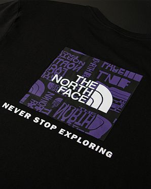 Футболка мужская The North Face Back Box Logo Black Violet Футболка мужская The North Face Back Box Logo Black Violet