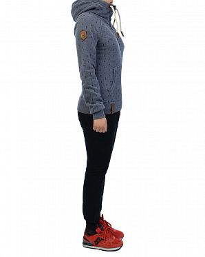 Толстовка женская на молнии с капюшоном Naketano Brazzo Ankerdizzel Scarface Melange