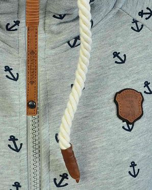 Толстовка женская на молнии с капюшоном Naketano Scheideanstalt Mothership Grey Melange