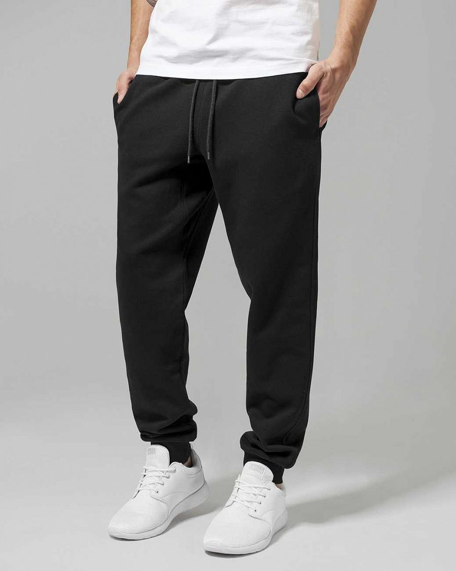 Джоггеры мужские спортивные мягкие из флиса Urban Classics Basic Sweatpants TB1582 Black отзывы