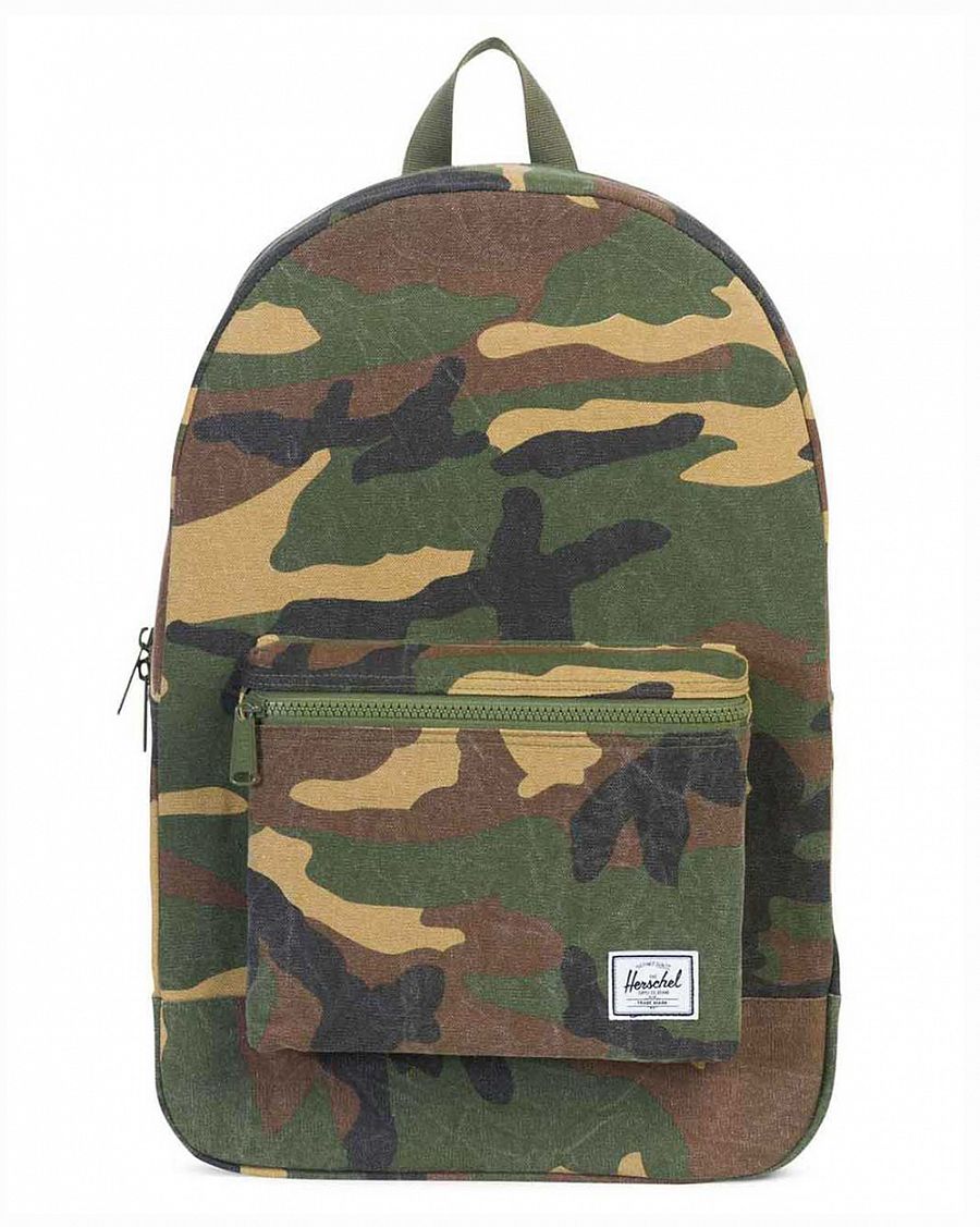 Рюкзак тканевый из толстого хлопка Herschel Packable Daypack Woodland отзывы