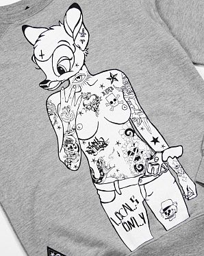 Толстовка свитшот Rum Knuckies Locals Only Grey Толстовка свитшот Rum Knuckies Locals Only Grey