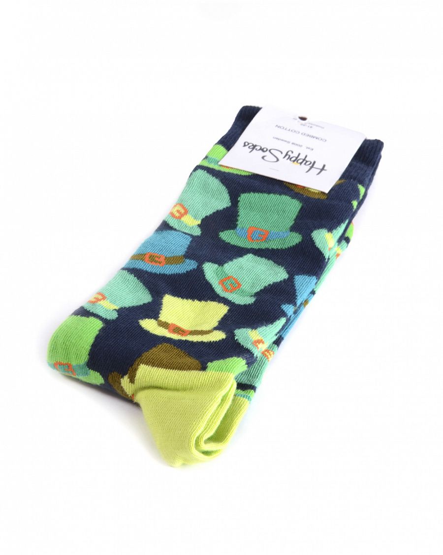 Носки мужские Happy Socks Combed Cotton Hats Green отзывы