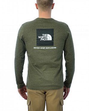 Футболка мужская с длинным рукавом The North Face Red Box LS Olive Black Футболка мужская с длинным рукавом The North Face Red Box LS Olive Black